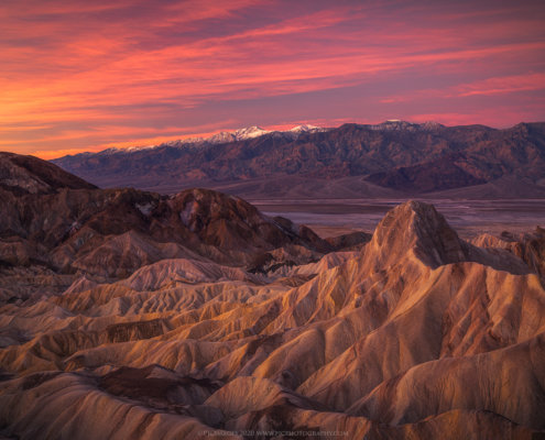 Landscape photography from Zabriskie Point Sunrise, Death Valley National Park, California by Peter Coskun