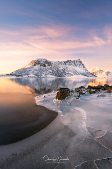 Winter Photography with strong foreground object from Loften Island, Norway by Chrissy Donadi