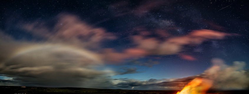 Night photography at Halema‘uma‘u Crater, Volcanoes National Park, Hawaiis by CK Kale.