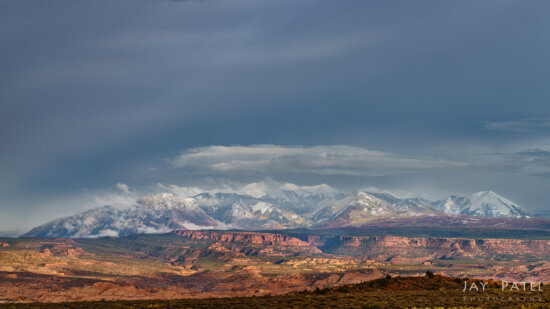 Panoramic 16x9 Crop of La Sal Mountains Overlook, Arches National Park, Utah by Jay Patel