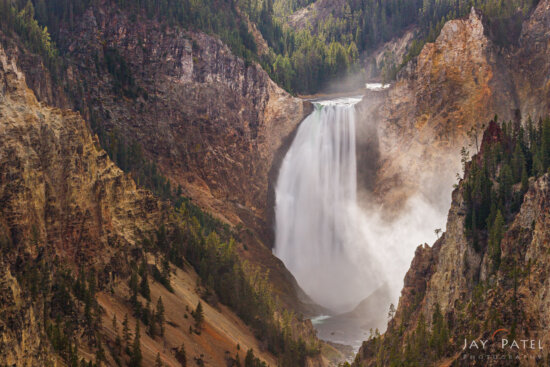 Yellowstone Falls captured with 100-400 Telephoto Lens - Yellowstone National Park, Wyoming by Jay Patel