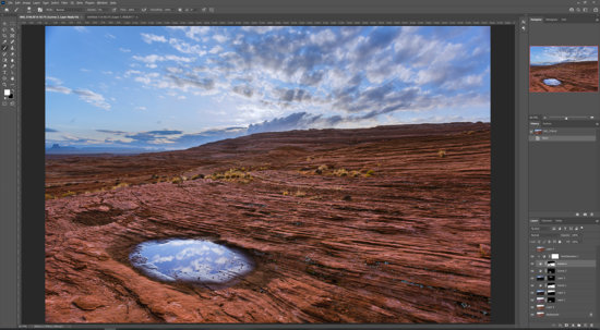 Photoshop Layers and Mask workflow for Nature photography from Glenn Canyon Recreational Area, Paige, Arizona