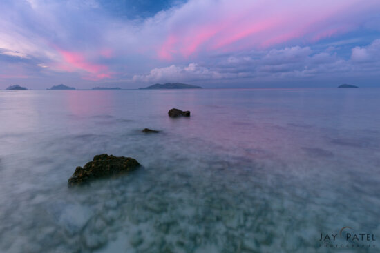 Long exposure photography using a sturdy tripod and remote release, Mana Island, Fiji by Jay Patel
